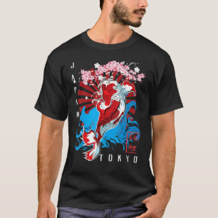 Camiseta Diseño de pescado de estilo asiático Yin Yang Koi