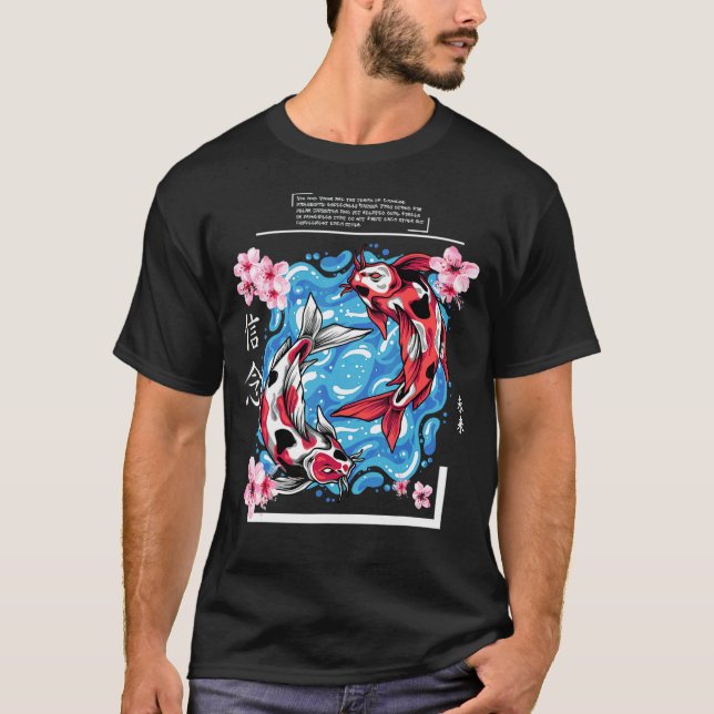 Camiseta Diseño de pescado japonés Koi Carp (Anverso)