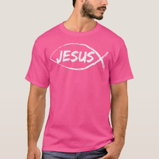 Camiseta Diseño De Pescado Jesús Para Creyentes Cristianos