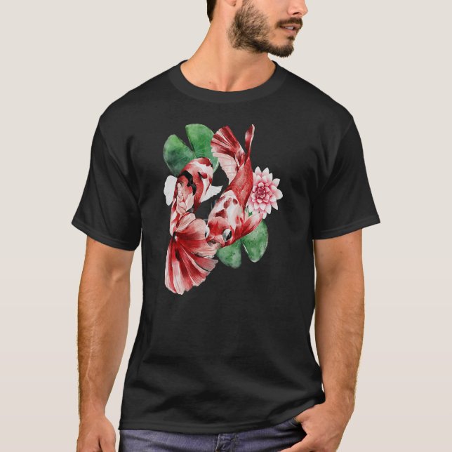 Camiseta Diseño de pescado Koi  (Anverso)