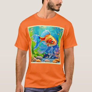 Camiseta Diseño de pez dorado de un tanque colorido