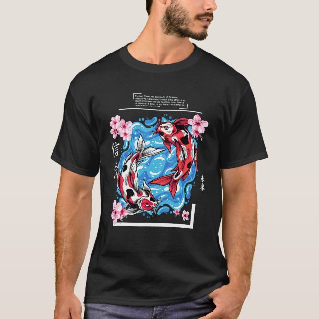 Camiseta Diseño de pez japonés carpa koi (Anverso)