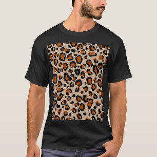 Camiseta Diseño de piel de leopardo, patrón sin fisuras.