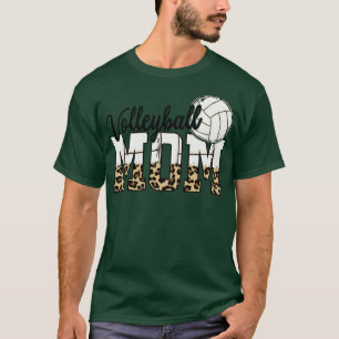 Camiseta Diseño de piel leopardo de la mamá del voleibol