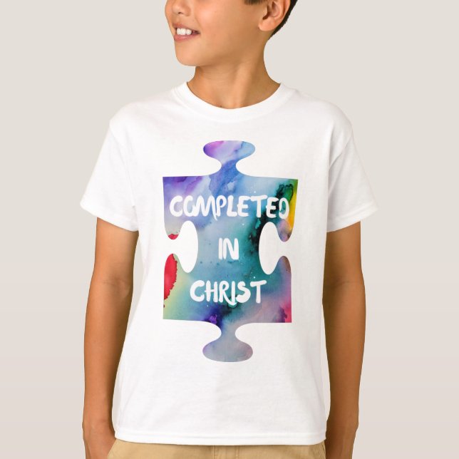 Camiseta Diseño de piezas de rompecabezas de Cristo (Anverso)