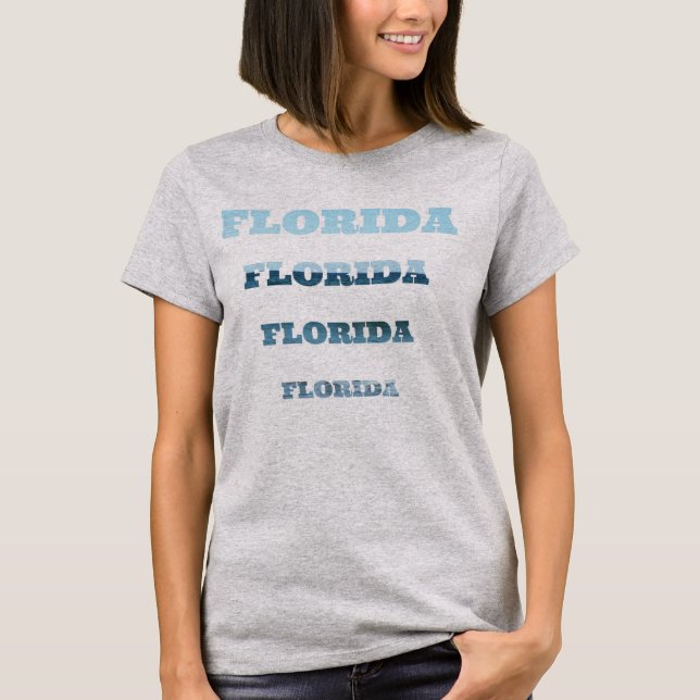 Camiseta Diseño de pila de gradiente azul de Florida (Anverso)