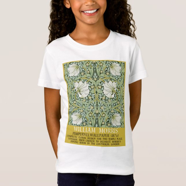 Camiseta Diseño de Pimpernel por William Morris (Anverso)