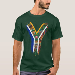 Camiseta Diseño de Pincelada de la Bandera de Sudáfrica Fau