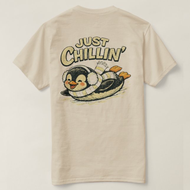 Camiseta diseño de Pingüino Relajado «Simplemente Relajándo (Reverso del diseño)