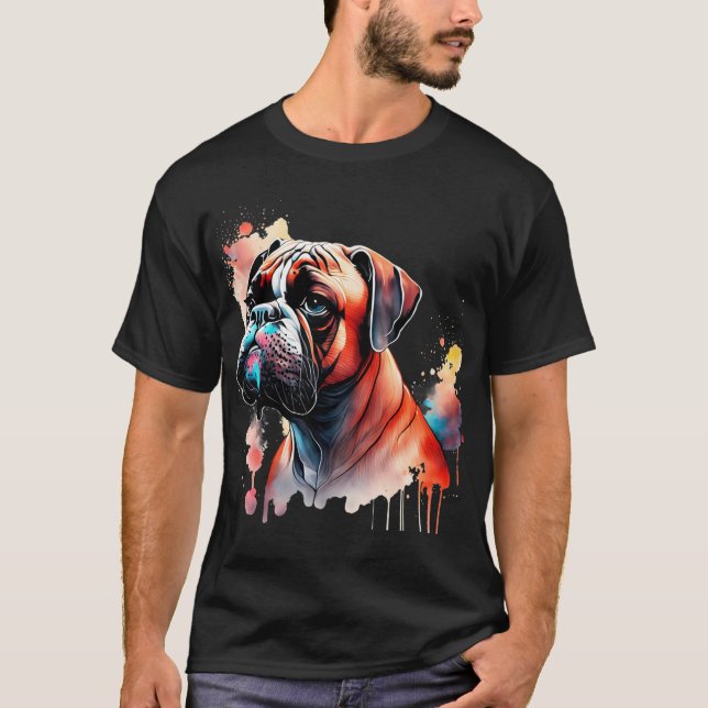 Camiseta Diseño de pintura de imágenes de perros (Anverso)