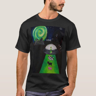 Camiseta Diseño de pintura de secuestro OVNI