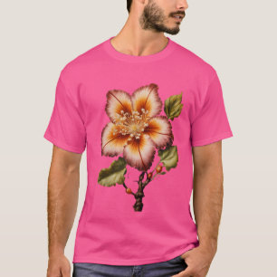 Camiseta Diseño de pinturas de pincel de aerógrafo de flore