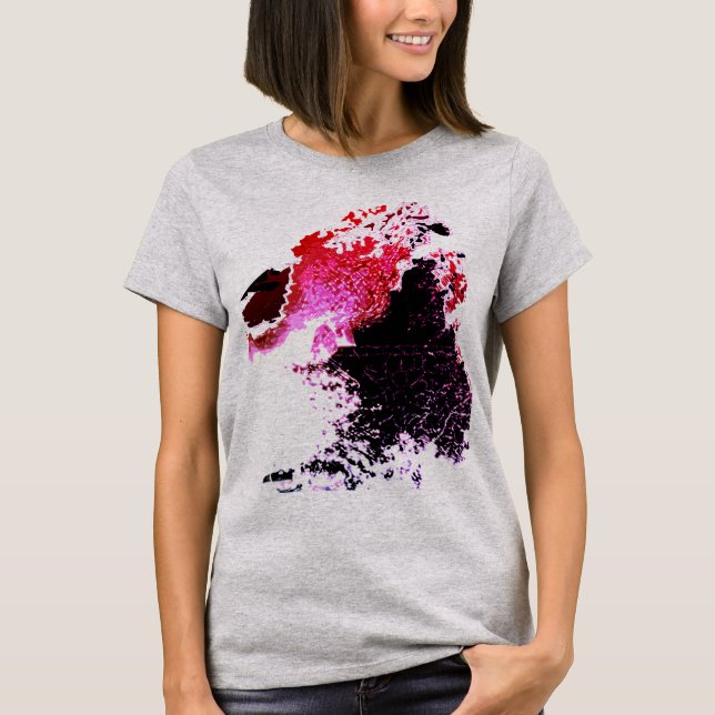 Camiseta Diseño de pinturas de pinturas de pincel negro de  (Anverso)