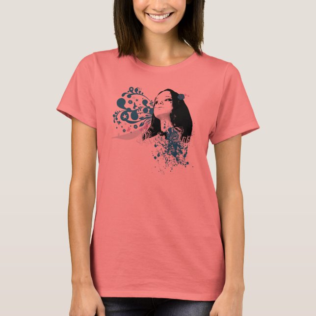 Camiseta Diseño de pinza de bomba de flores (Anverso)
