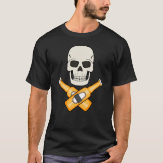 CAMISETA DISEÑO DE PIRATA DE CALAVERA DE CERVEZA