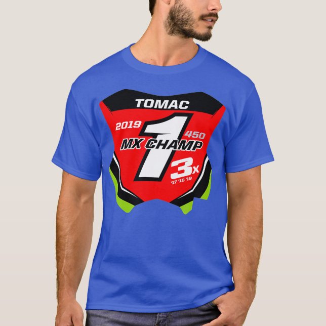 Camiseta Diseño de placa de número rojo Motocross (Anverso)