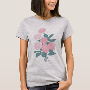 Camiseta Diseño de planos de impresión de bloques de flores