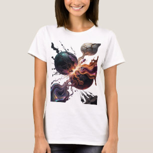 Camiseta Diseño de plata ARTÍSTICO ARTE ABSTRACTO v2