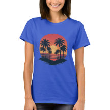 diseño de playa de atardecer tropical