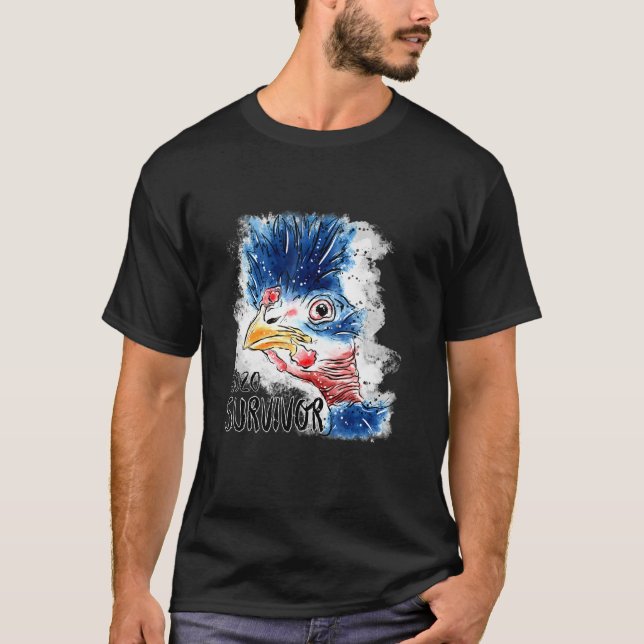 Camiseta Diseño de pollo superviviente 2020 con actitud (Anverso)