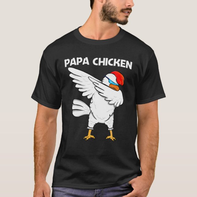 Camiseta Diseño de Pollos Guay para Hombres Padres (Anverso)