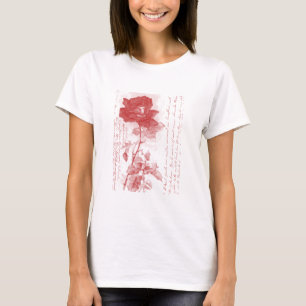 Camiseta Diseño de postales de la rosa roja