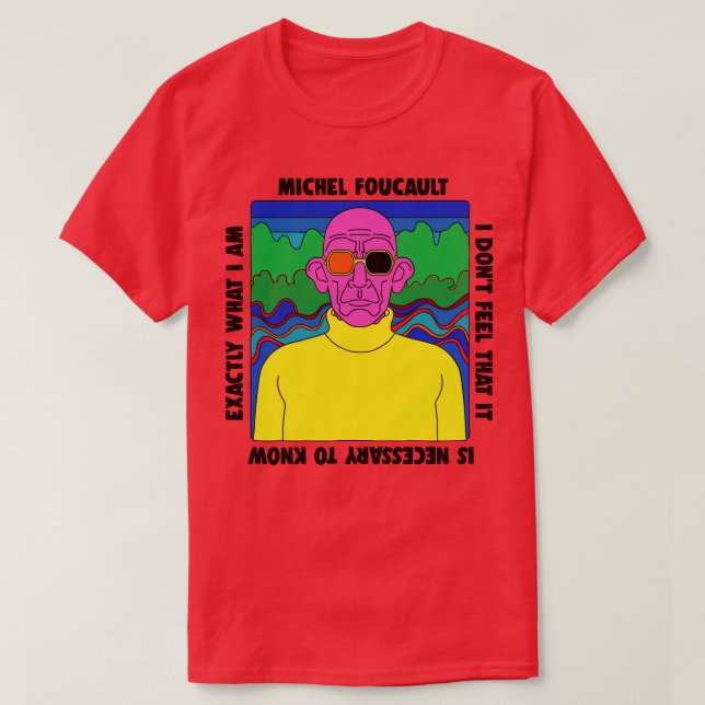 Camiseta Diseño de presupuesto retro de Michel Foucault (Diseño del anverso)