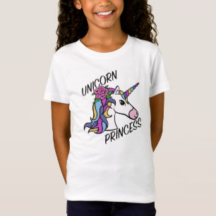 Camiseta Diseño de Princesa de Unicornio - Chicas Fine Jers