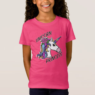 Camiseta Diseño de Princesa de Unicornio - Chicas Fine Jers