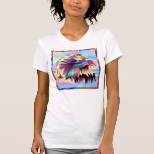 Camiseta Diseño de Prismático Geométrico de Águila Calva-80