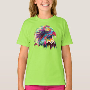 Camiseta Diseño de Prismático Geométrico de Águila Calva-80