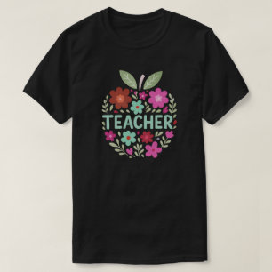 Camiseta Diseño de profesores de Apple Floral
