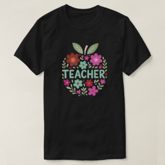 Camiseta Diseño de profesores de Apple Floral