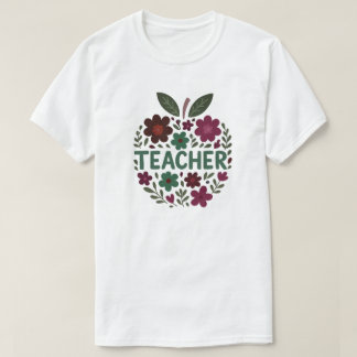 Camiseta Diseño de profesores de Apple Floral