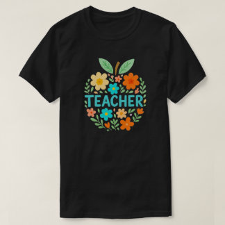 Camiseta Diseño de profesores de Apple Floral