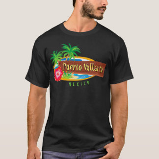 Camiseta Diseño de Puerto Vallarta México Vintage MidCentur