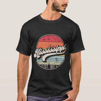 Camiseta Diseño de puesta de sol angustiado de Mississippi