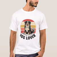Diseño de puesta de sol de perro lindo grabado vin