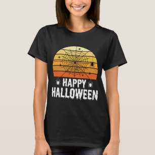 Camiseta Diseño de puesta de sol de telaraña de Halloween f