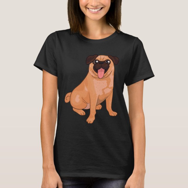 Camiseta Diseño de Pug Albaricoque 335 (Anverso)