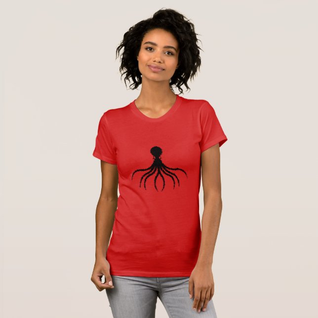 Camiseta Diseño de pulpo angustiado - Bella+Canvas S para m (Anverso completo)