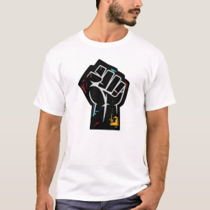 Camiseta Diseño de puño de la rebelión del poder negro para