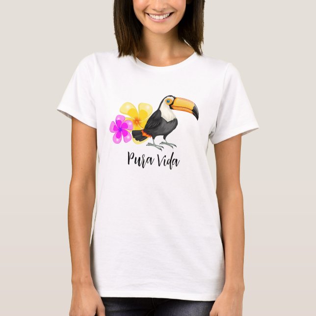 Camiseta Diseño de Pura Vida Tropical Toucan (Anverso)