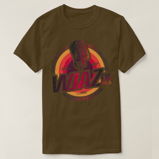Camiseta Diseño de radio vintage WJAZ (Diseño del anverso)