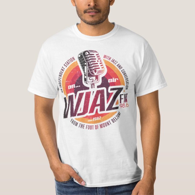 Camiseta Diseño de radio vintage WJAZ T-Shirt (Anverso)