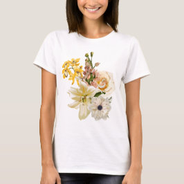Camiseta Diseño de ramo floral con flores de jardín.