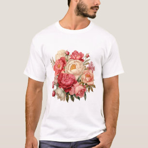 Camiseta Diseño de ramo único para amantes del rosa