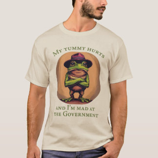Camiseta Diseño de rana con dolor de barriga