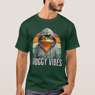 Camiseta Diseño de Rana Vibraciones de Rana