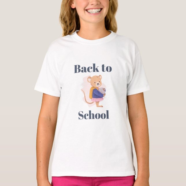 Camiseta diseño de ratón de regreso a la escuela (Anverso)